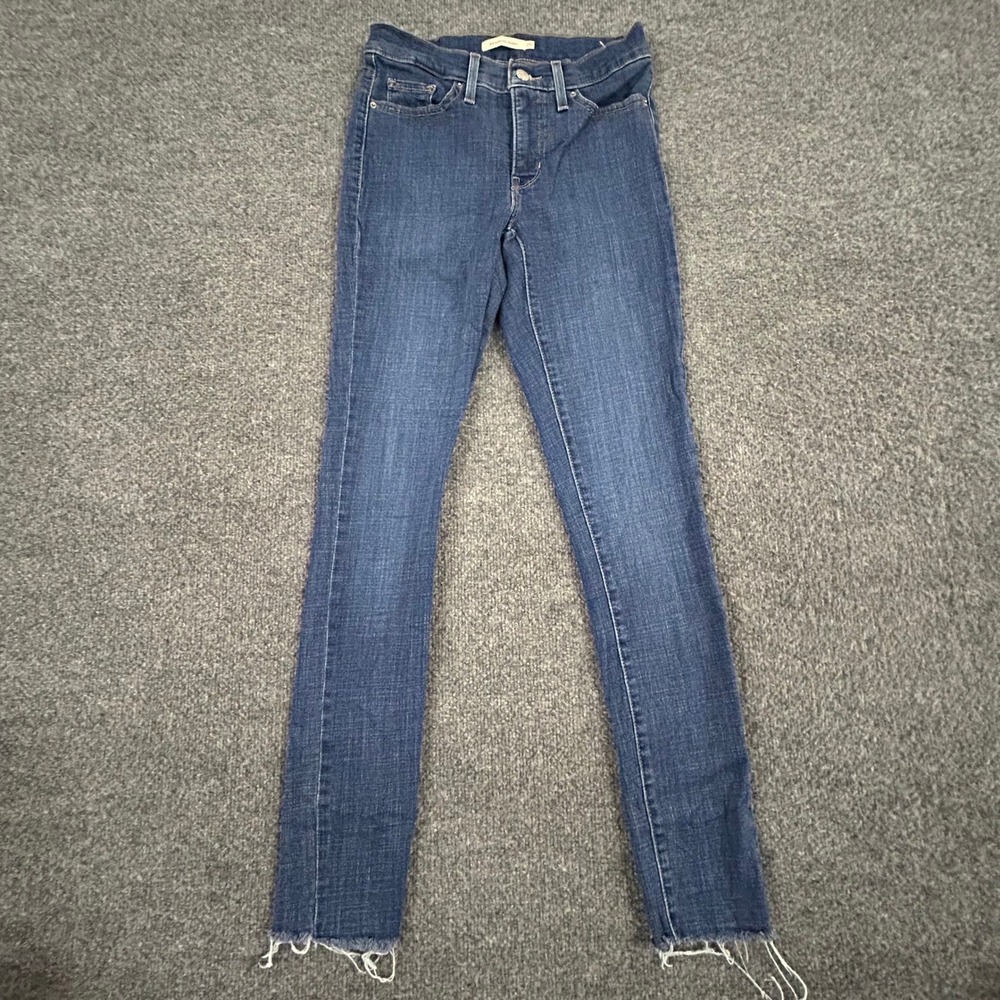 Levi's Jeans Womens Size 26 Blue 311 Shaping Skinny Dark Wash Raw Hem Denim